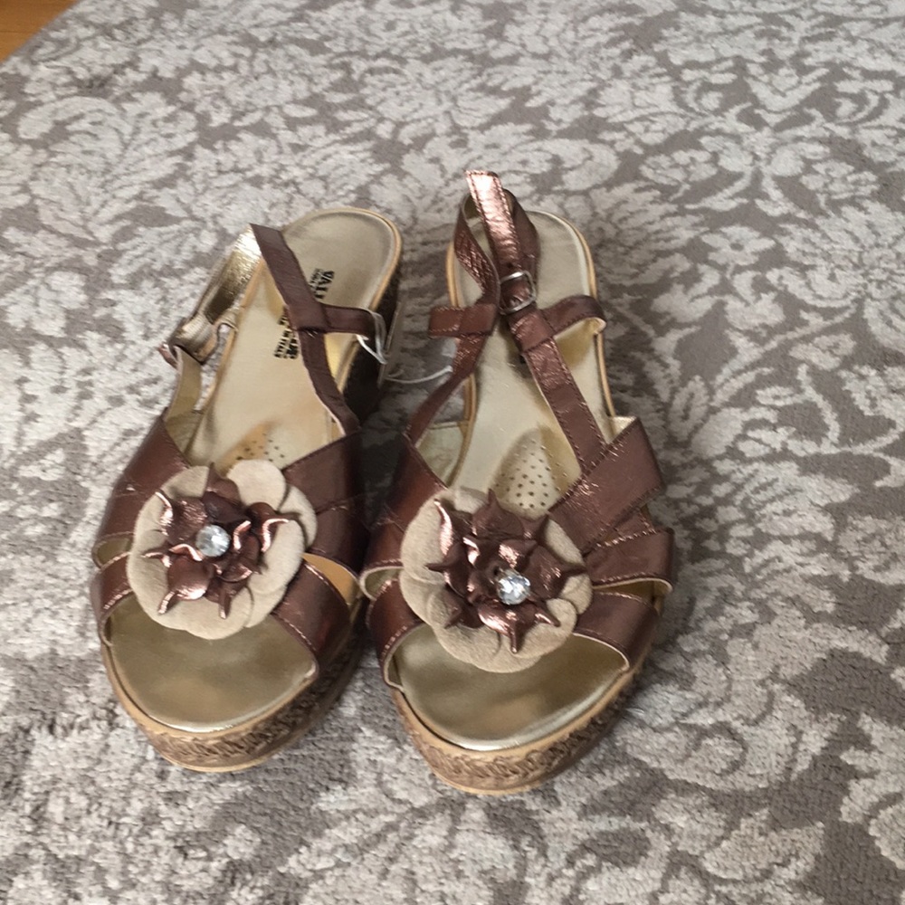 Valleverde bronze leather sandals